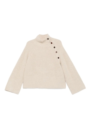BOMPARD high-neck buttoned sweater - Neutrals