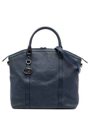 Gucci Pre-Owned 2016-2026 Large Leather GG Charm Dome satchel - Blue