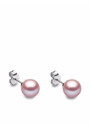 Yoko London 18kt white gold Classic 8mm Freshwater pearl stud earrings - Silver