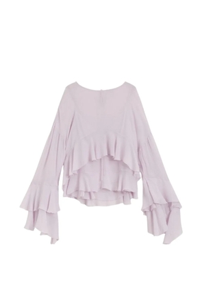 BOSS ruffled boat-neck blouse - Purple