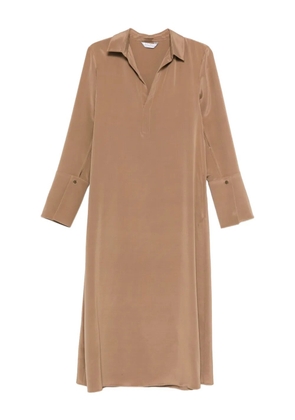 Max Mara button-cuff silk dress - Brown