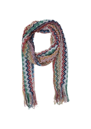 Missoni zigzag fringe scarf - Blue
