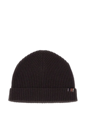 extreme cashmere ribbed beanie - Brown