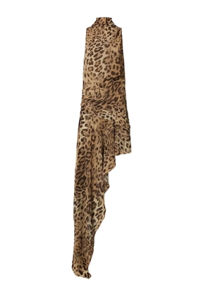 THE ANDAMANE asymmetrical leopard-print dress - Brown