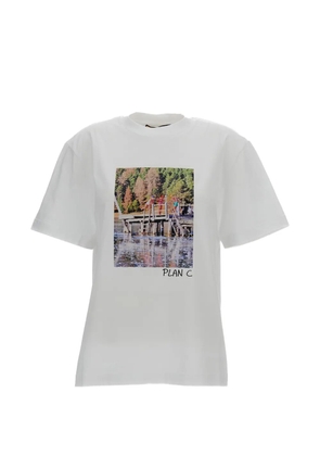 Plan C metallic-effect T-shirt - White