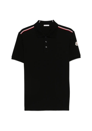 Moncler stripe-detail polo shirt - Black