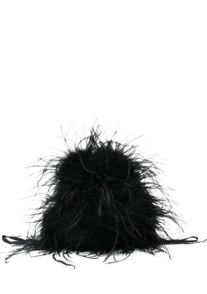 Yves Salomon feather clutch bag - Black