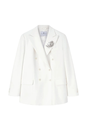 Ermanno Scervino embellished double-breasted blazer - White