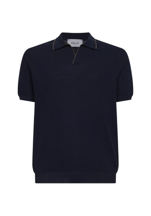 D4.0 ribbed polo shirt - Blue