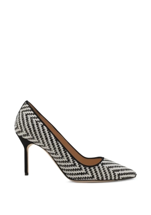 Manolo Blahnik BB pointed-toe raffia pumps - White