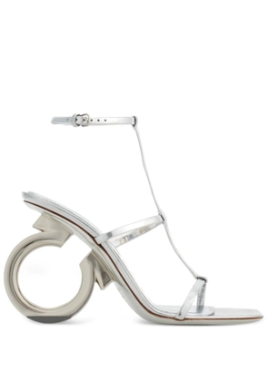 Ferragamo Elina 105mm metallic-finish sandals - Silver