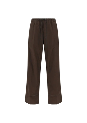 Yves Salomon perforated leather insert pants - Brown
