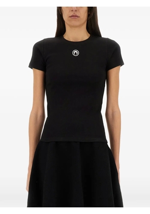 Marine Serre logo-detail T-shirt - Black