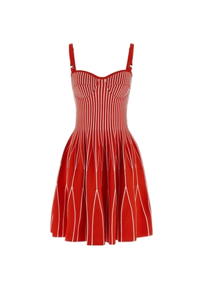 Elisabetta Franchi two-tone knitted mini dress - Red