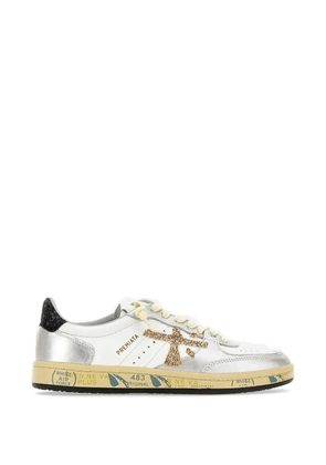 Premiata glitter leather sneakers - White