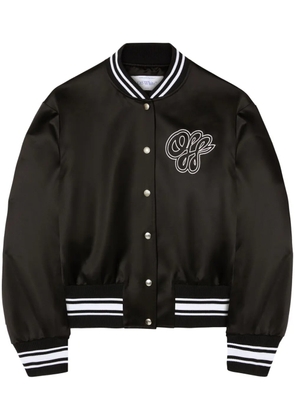 Off-White satin bomber jacket - Black