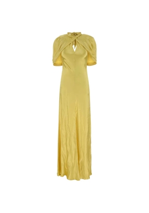 Alberta Ferretti satin long dress - Yellow
