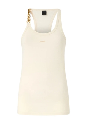PINKO chain-strap ribbed tank top - Neutrals
