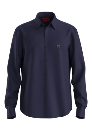 HUGO logo-patch shirt - Blue
