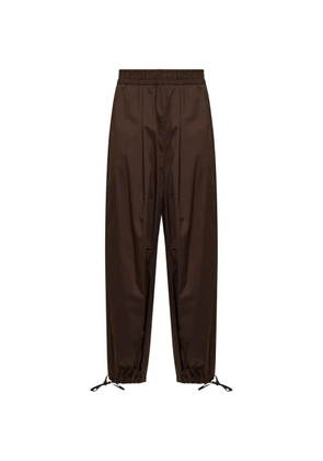 Blanca Vita elasticated-waisted drawstring-hem trousers - Brown