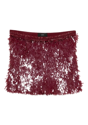 Alanui fringe mini skirt - Red