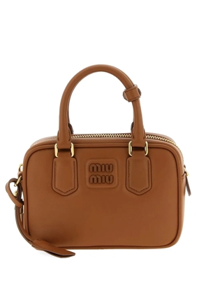 Miu Miu logo tote bag - Brown