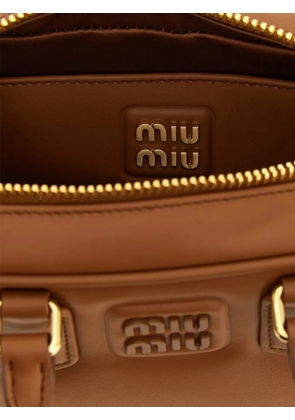 Miu Miu logo tote bag - Brown