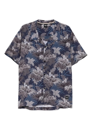 BOSS floral-printed shirt - Blue