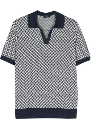 Drumohr patterend-jacquard polo shirt - Blue