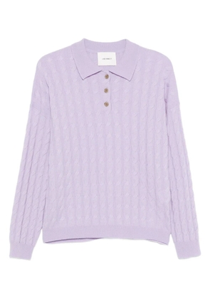 Lisa Yang cable-knit polo top - Purple