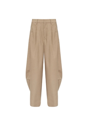 Gestuz pleated wide-leg trousers - Brown