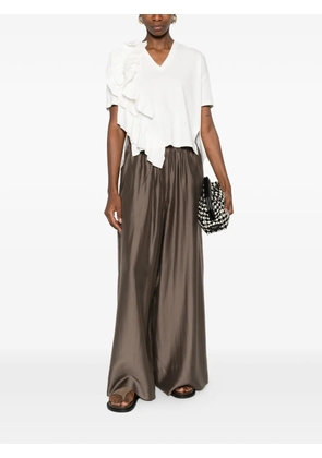 PSOPHIA ruffled V-neck T-shirt - White