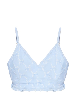LoveShackFancy Erza ruffled bow top - Blue