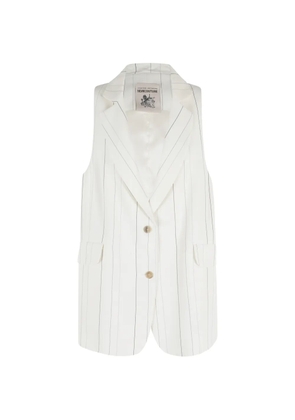 Semicouture pinstripe buttoned waistcoat - White