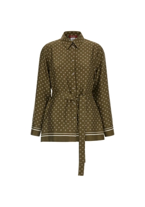 Max Mara printed belted shirt - Green