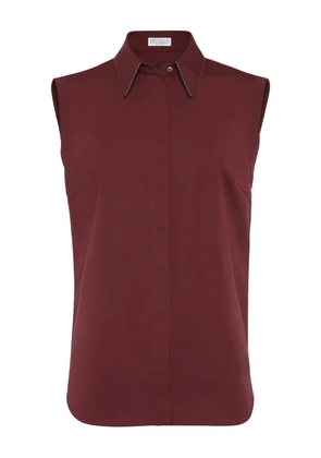 Brunello Cucinelli sleeveless poplin shirt - Red