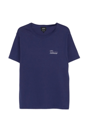 A.P.C. crew-neck logo-print T-shirt - Blue