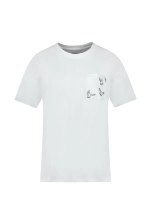 3.PARADIS doves-pocket T-shirt - White