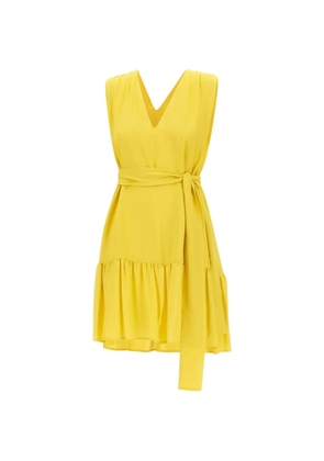 kaos ruffle V-neck dress - Yellow