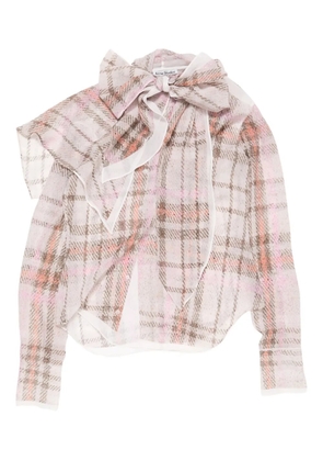 Acne Studios plaid chiffon blouse - Pink