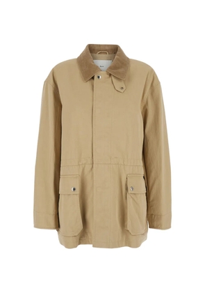 DUNST corduroy-collar jacket - Neutrals