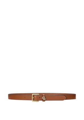 Lauren Ralph Lauren logo-plaque leather belt - Brown