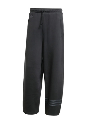 adidas logo-detail three-stripe track pants - Black