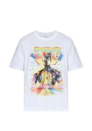 Casablanca graphic-print cotton T-shirt - White