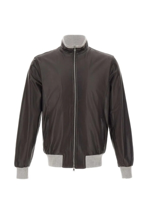 Barba Fox zip leather jacket - Brown