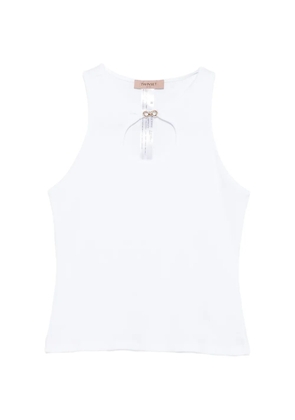 TWINSET cut-out embellished top - White