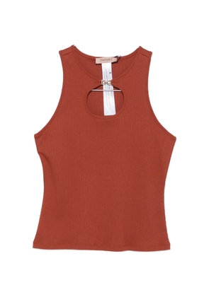 TWINSET keyhole ribbed top - Brown