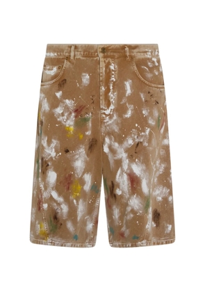 Moschino paint-splatter shorts - Neutrals