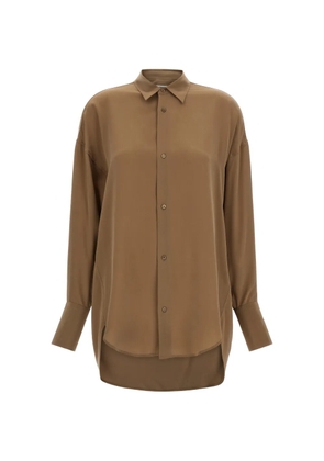 DARKPARK Georgia detachable-scarf shirt - Brown