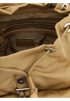 Prada small triangle buckle backpack - Neutrals